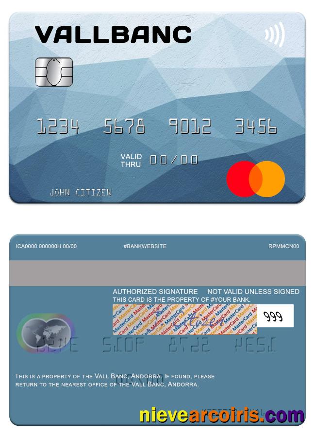 Andorra Vall Banc mastercard